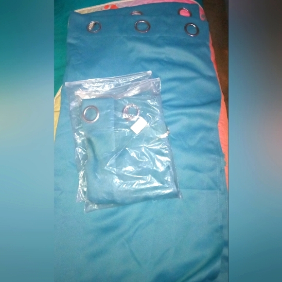 2 Set Teal/Light Blue Room Darkening Window Curtains 42 in. W x 50 in. L - Picture 1 of 3